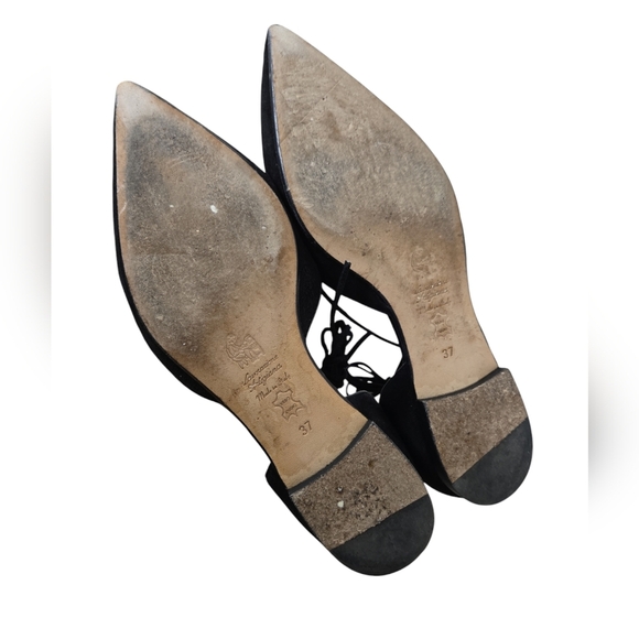 Clorinda Antinori Black Ballet Lace Up Flats, size 37 - Picture 5 of 5